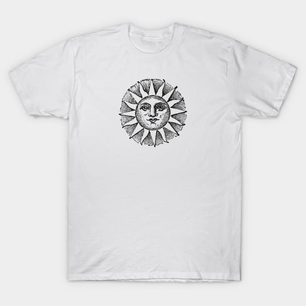 Sun Face | Sun with Face | Vintage Style Sun Illustration | T-Shirt by Eclectic At Heart